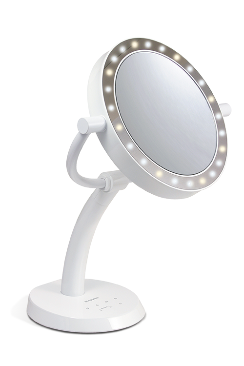 Sminkspegel med belysning Diasonic DL100 3 olika färgtemperaturer och ljusstyrka i 5 steg 7x förstoring och normal spegel